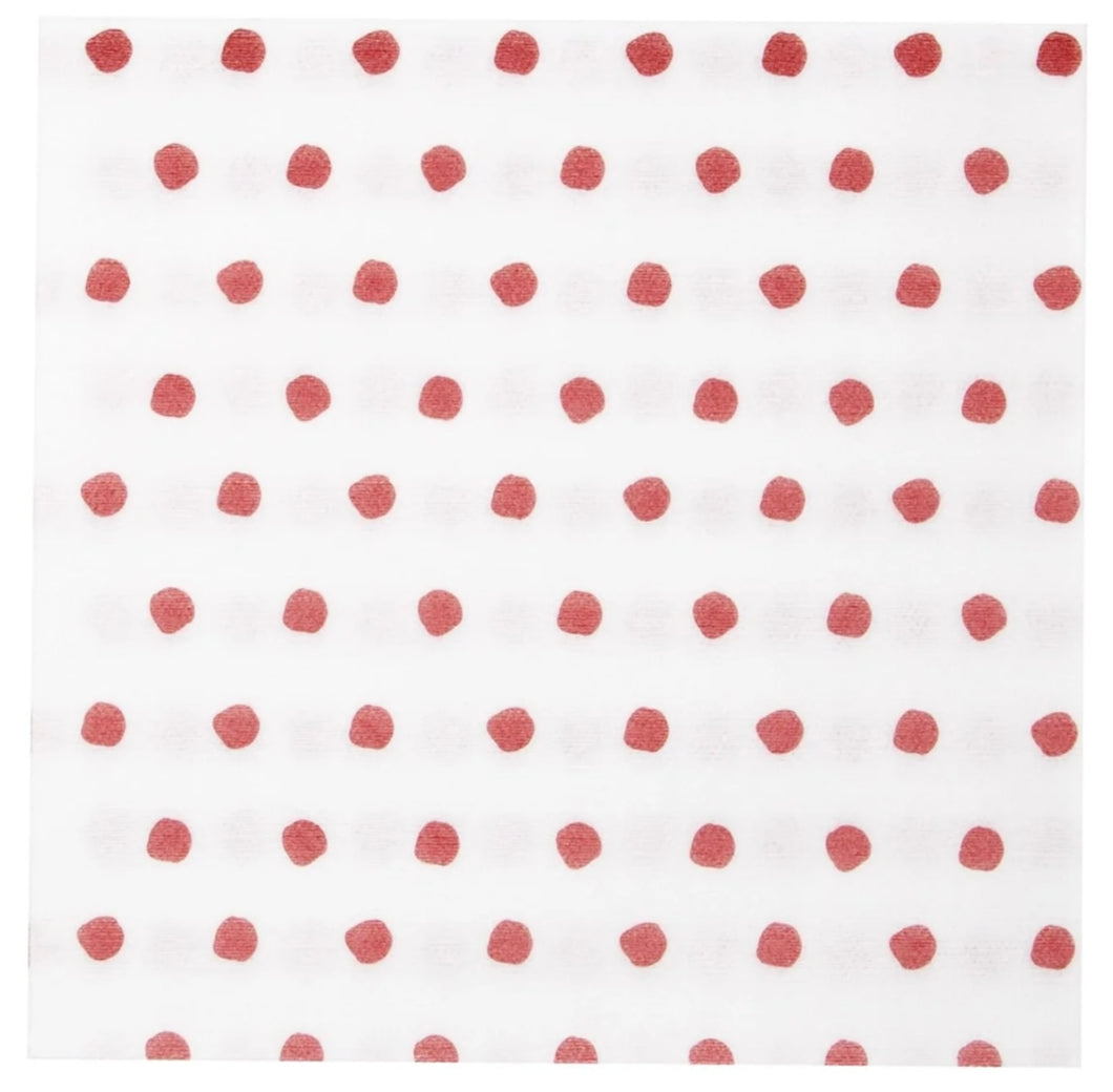 Vietri Red Dot Paper Cocktail Napkins