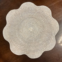 Load image into Gallery viewer, Caspari Rattan Scallop Placemat- Cream
