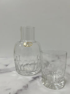 M.F. Cristal De Paris Bedside Carafe & Glass