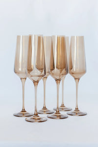 Estelle Colored Champagne Flute - Amber Smoke