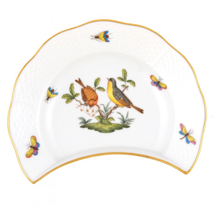 Herend Rothschild Bird Crescent Salad Plate - #7