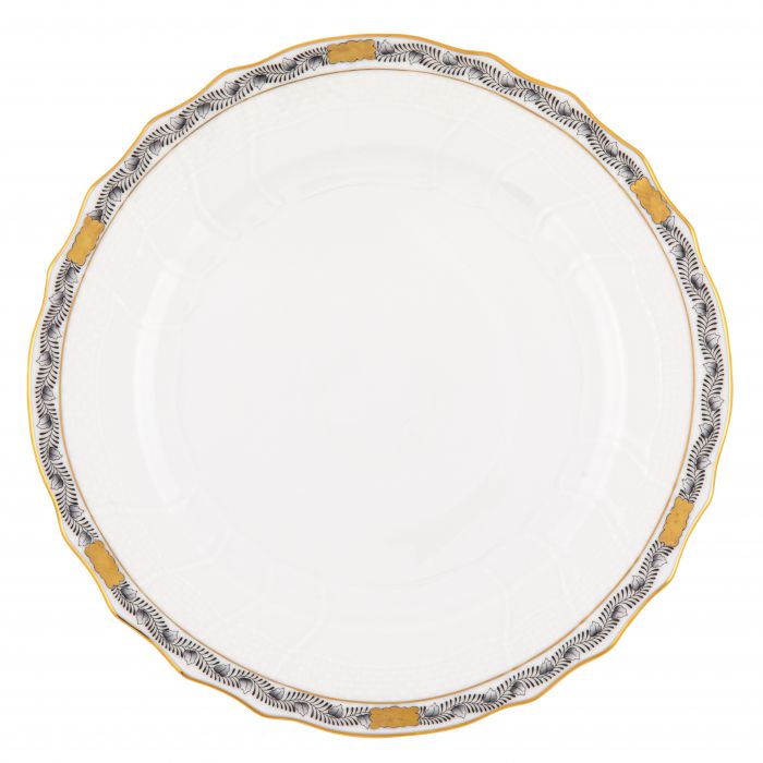 Herend Chinese Bouquet Garland Dinner Plate - Black