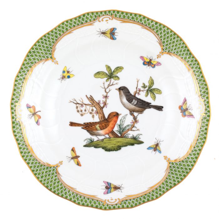 Herend Rothschild Bird Green Dessert Plate - #5